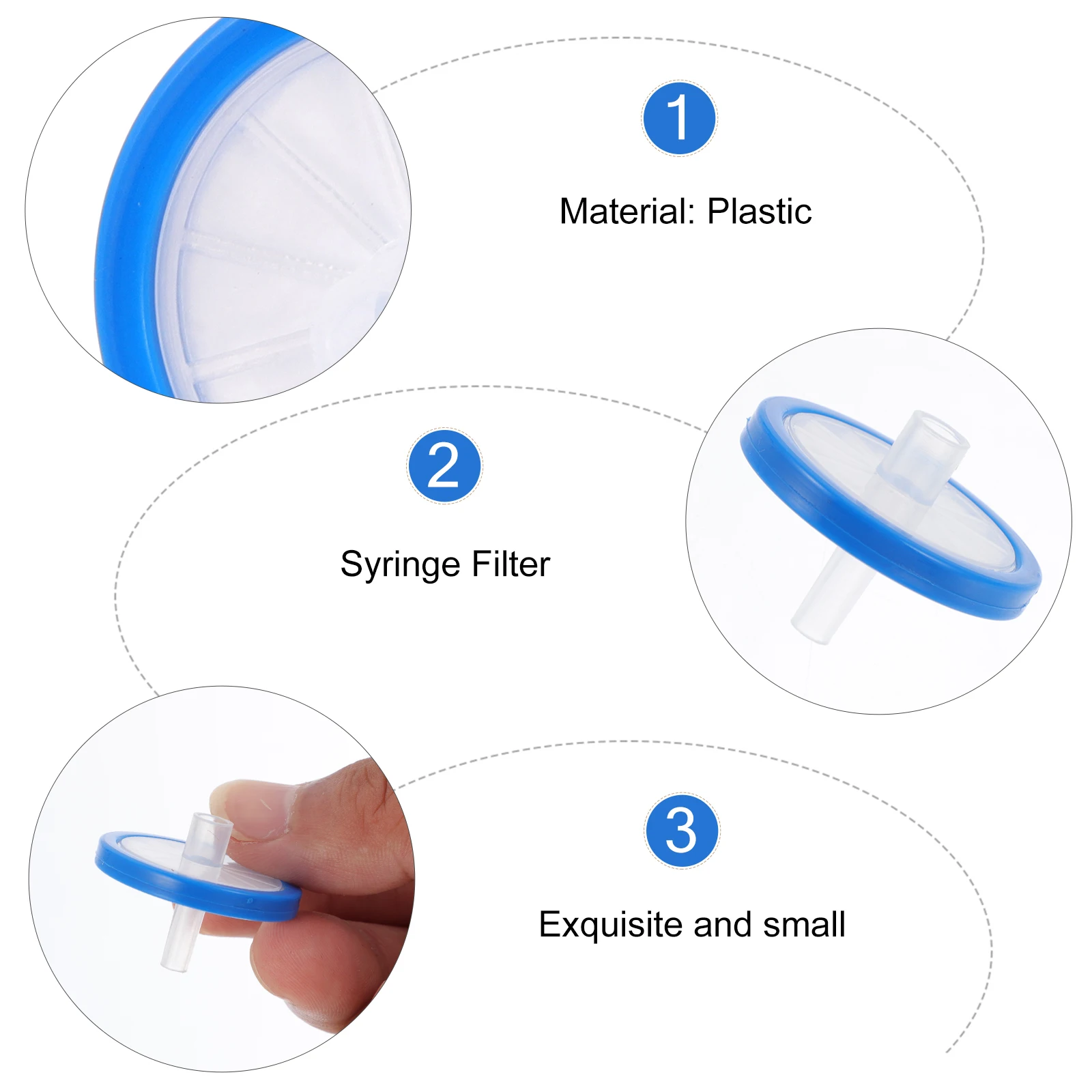 

10pcs Disposable Syringe Filter Hydrophilic Plastic Filtration Device High Capacity Threaded Interface Laboratory
