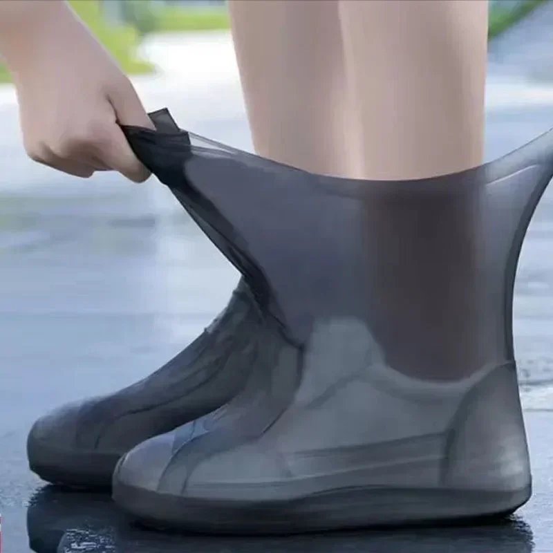 Couvre-chaussures de pluie imperméables unisexes, couvre-chaussures coordonnants, protège-chaussures en silicone réutilisable, résistant à l'usure, extérieur