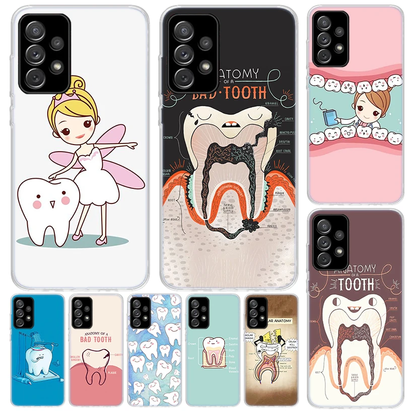 Wisdom Teeth Dentist Tooth Phone Case For Samsung Galaxy A15 A14 A54 A13 A53 A12 A52S A55 A22 A23 A24 A32 A33 A34 A25 A35 A03S A