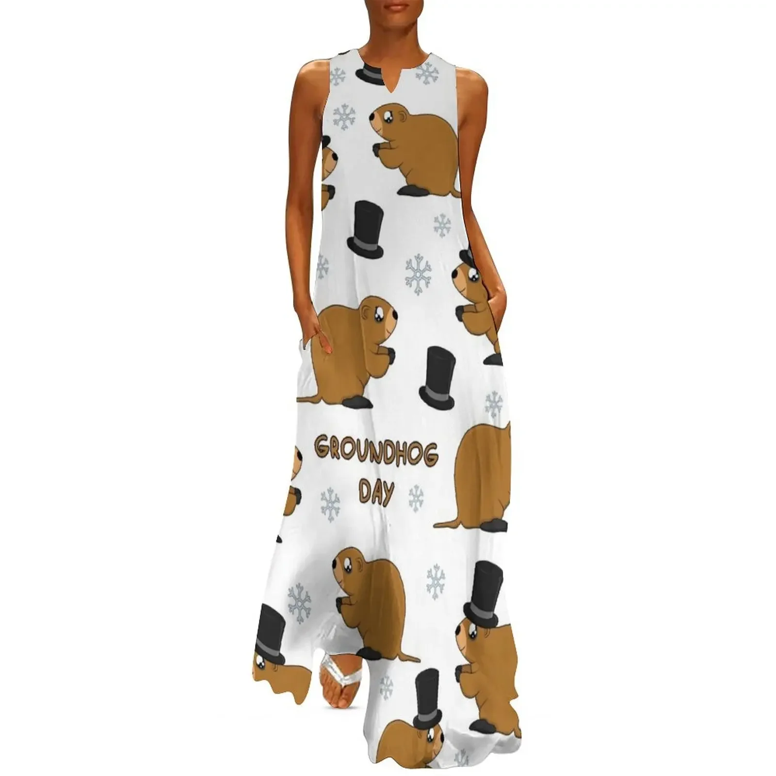 

Groundhog day pattern Long Dress sensual sexy dress for women Dress women luxury dresses