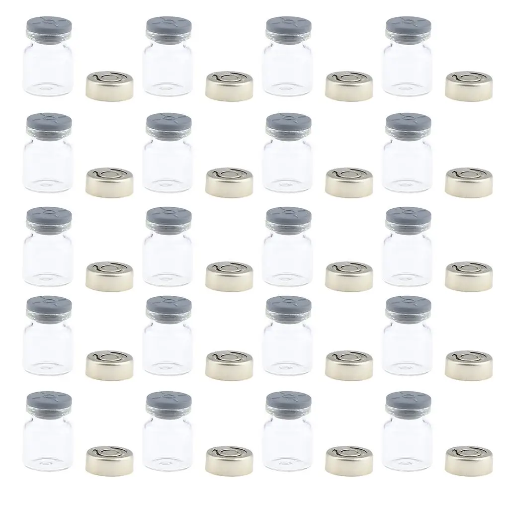 20x Empty Sterile Glass Sealed Vials Bottles Liquid Cosemtic Container