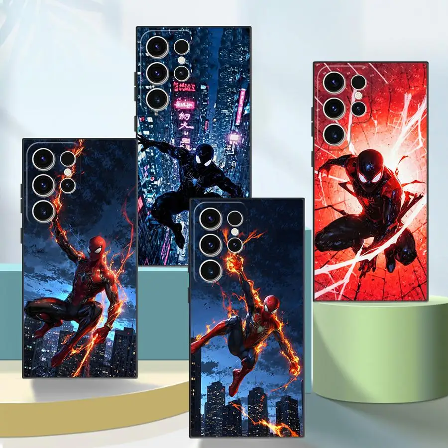 

Черный мягкий чехол для телефона Marvel Cool Spider Man для Samsung Galaxy S24 S24Ultra S25 Ultra S20 FE S22 Plus S21+ S21 S23 FE