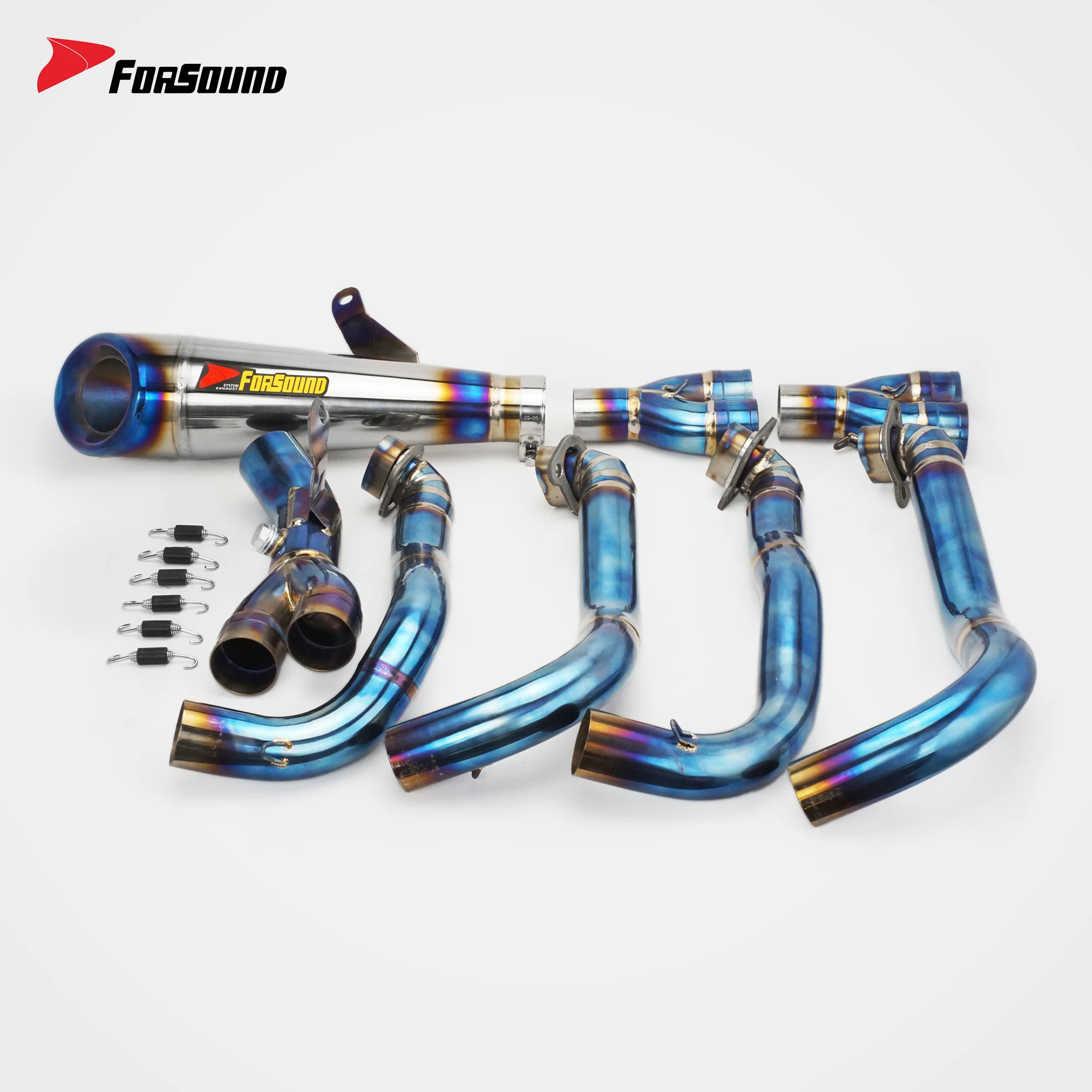 Forsound Factory Wholesale Price Kawasaki Ninja  H2 SX Motorcycle Exhaust front and mid section Racing Muffle Tit