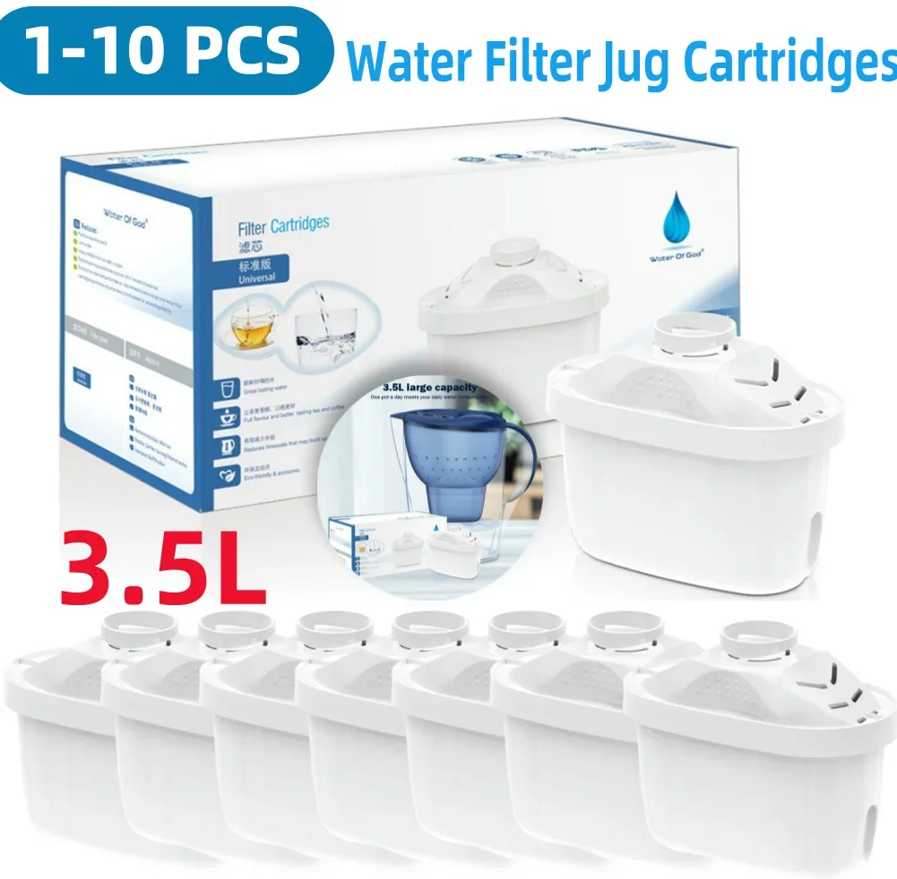 

1-10Pcs Water Filter Jug Cartridges Replacement Filter Cartridge Refills Filter Reducing Limescale Chlorine for Home Kitchen