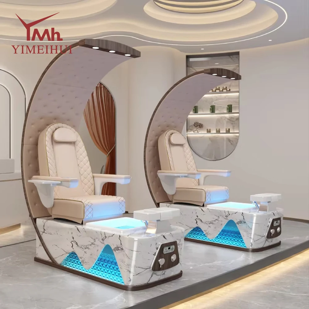 

Luxury Nail Salon Furniture Human Touch Massage High Back Foot Care Salon Foot Spa Pedicure Manicure Chairs