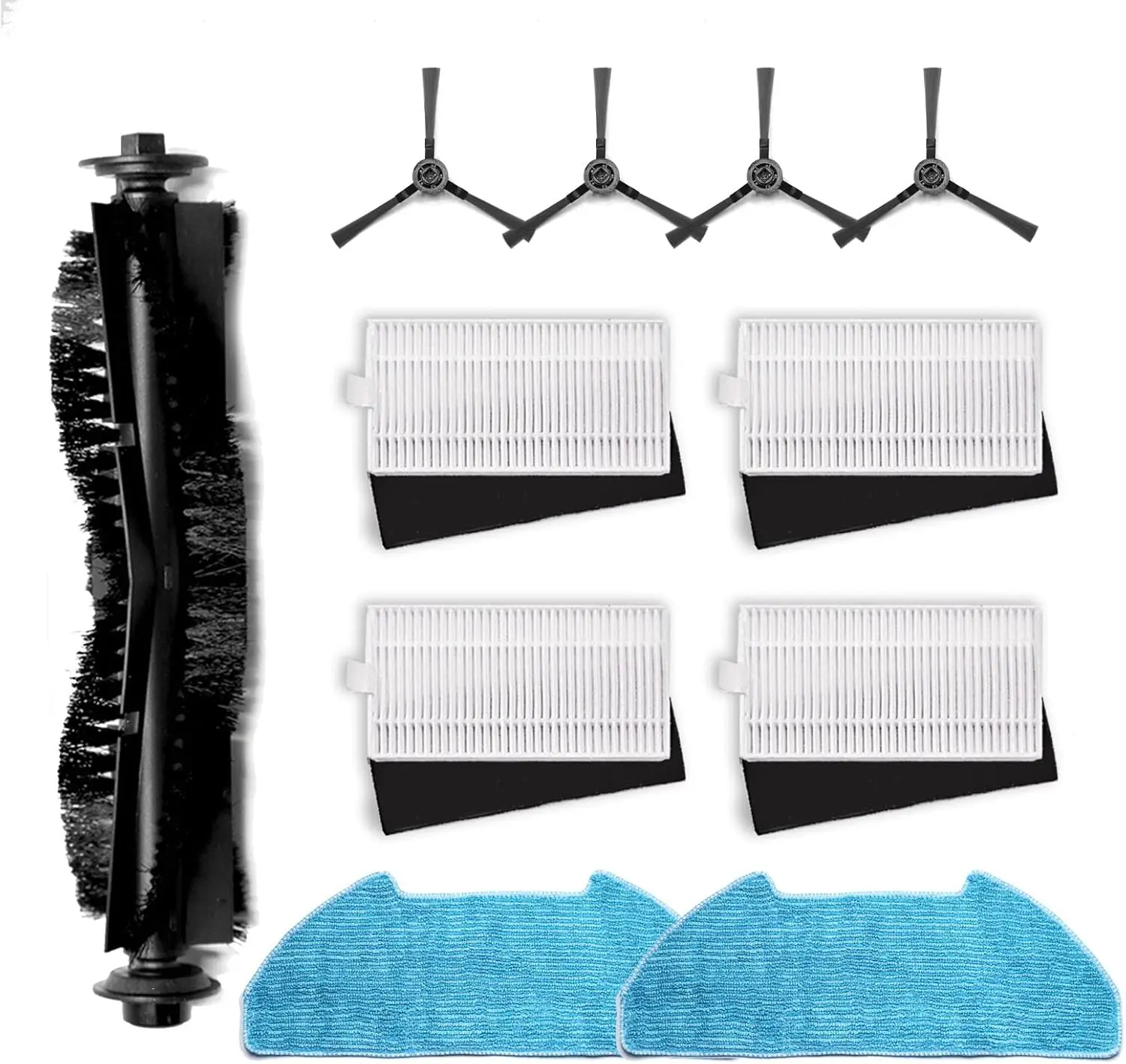 

Universal Robot Vacuum Replacement Parts: Side Sweep, Mop Pad, Main Brush & Filter (11-Piece Set)