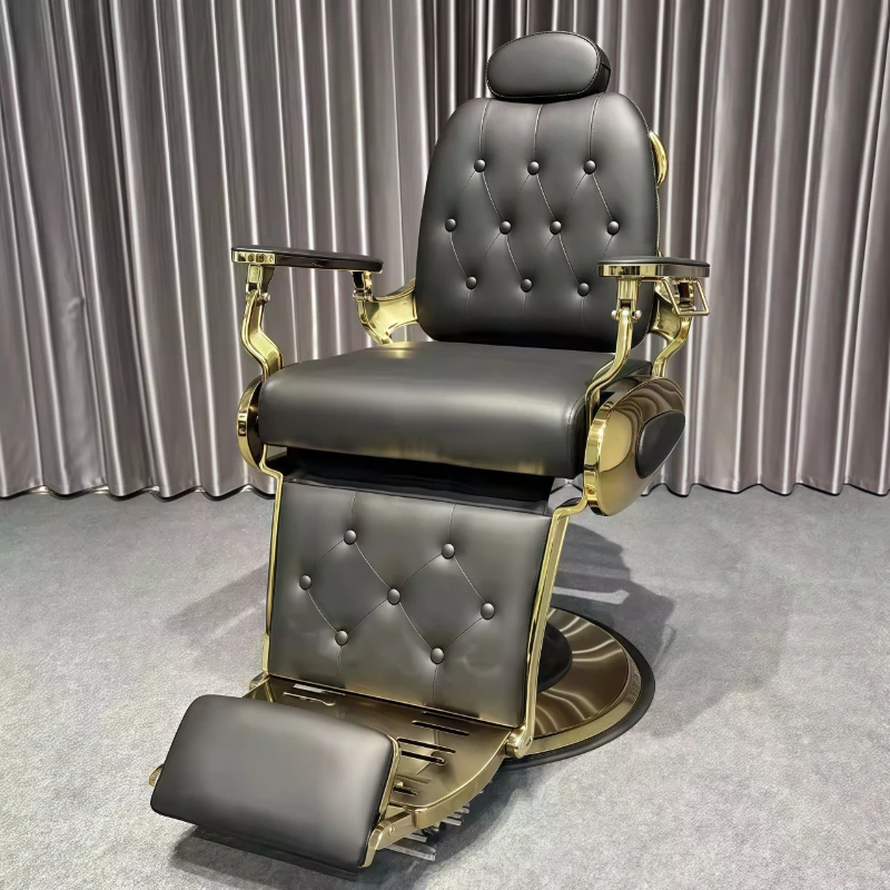 

High-end Retro Men's Oil Head Chair Barber Shop Chair Hair Salon Special Use Sillas Para Barbero Commercial Furniture