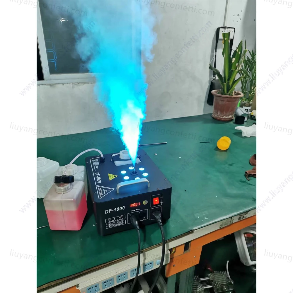 1000W Smoke Machine RGB LED Vertical Fog Machine Stage Lighting Spray Fogger dla DJ Show Wedding Party Event Concert Disco Club