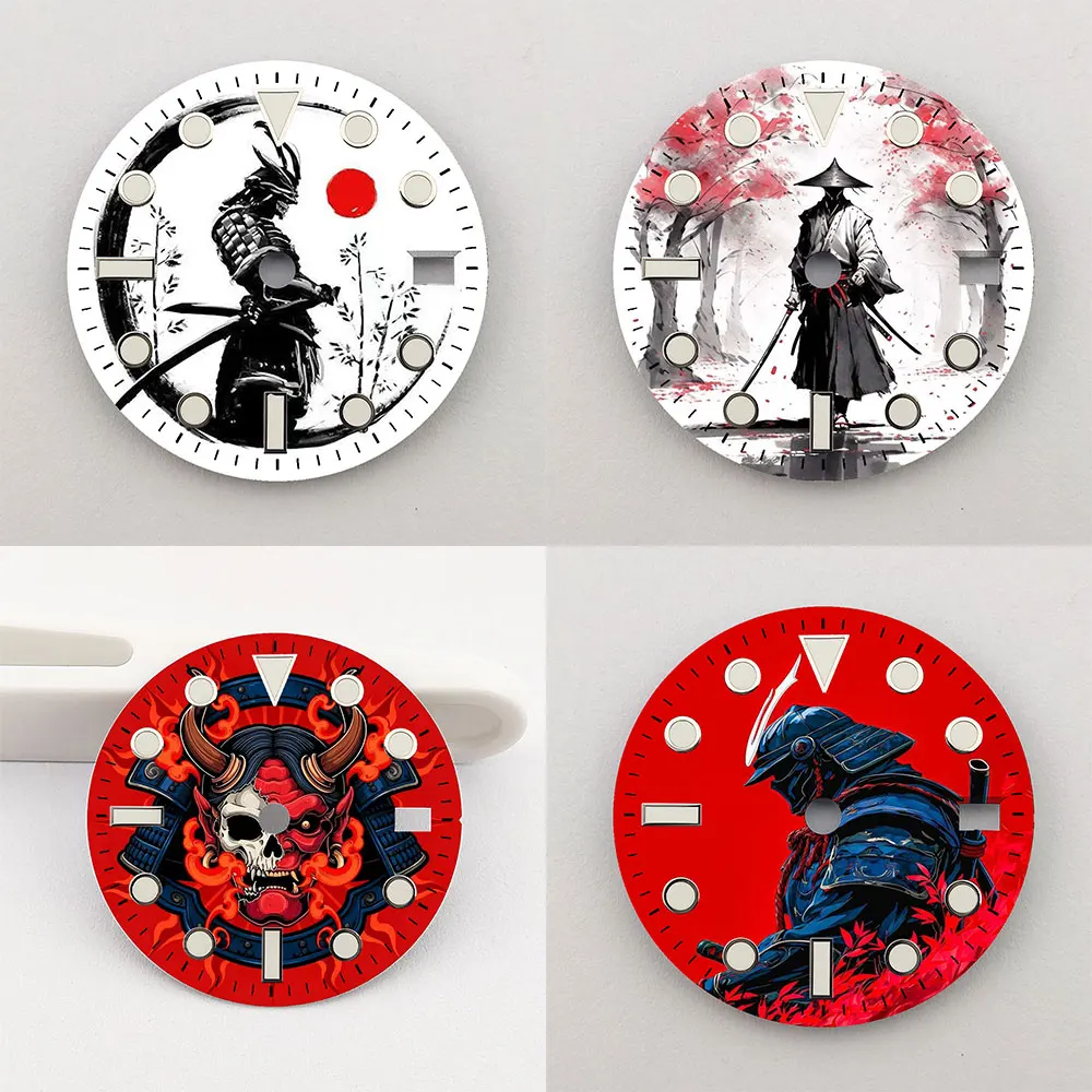 

The 28.5mm dial samurai element NH35 dial creative color-printed series dial is suitable for NH35/36 movement watch accessories