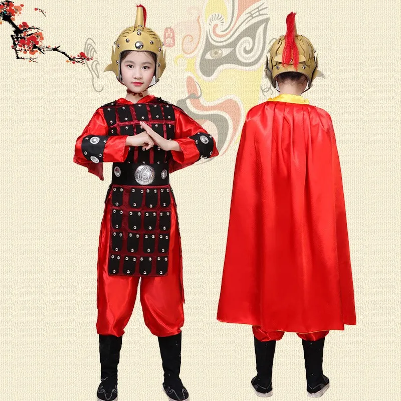 Children's Ancient General Yue Fei's Armor Performance Clothing Yang Jiajiang Mulan Ancient Clothing Battle Robe Adult Soldier P