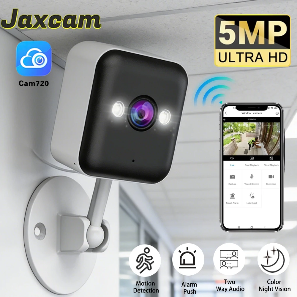 

Мини-камера Cam720 APP 5 МП для помещений, Wi-Fi IP-камера видеонаблюдения, водонепроницаемая мини-камера с цветным ночным видением, умный дом, мониторинг для детей