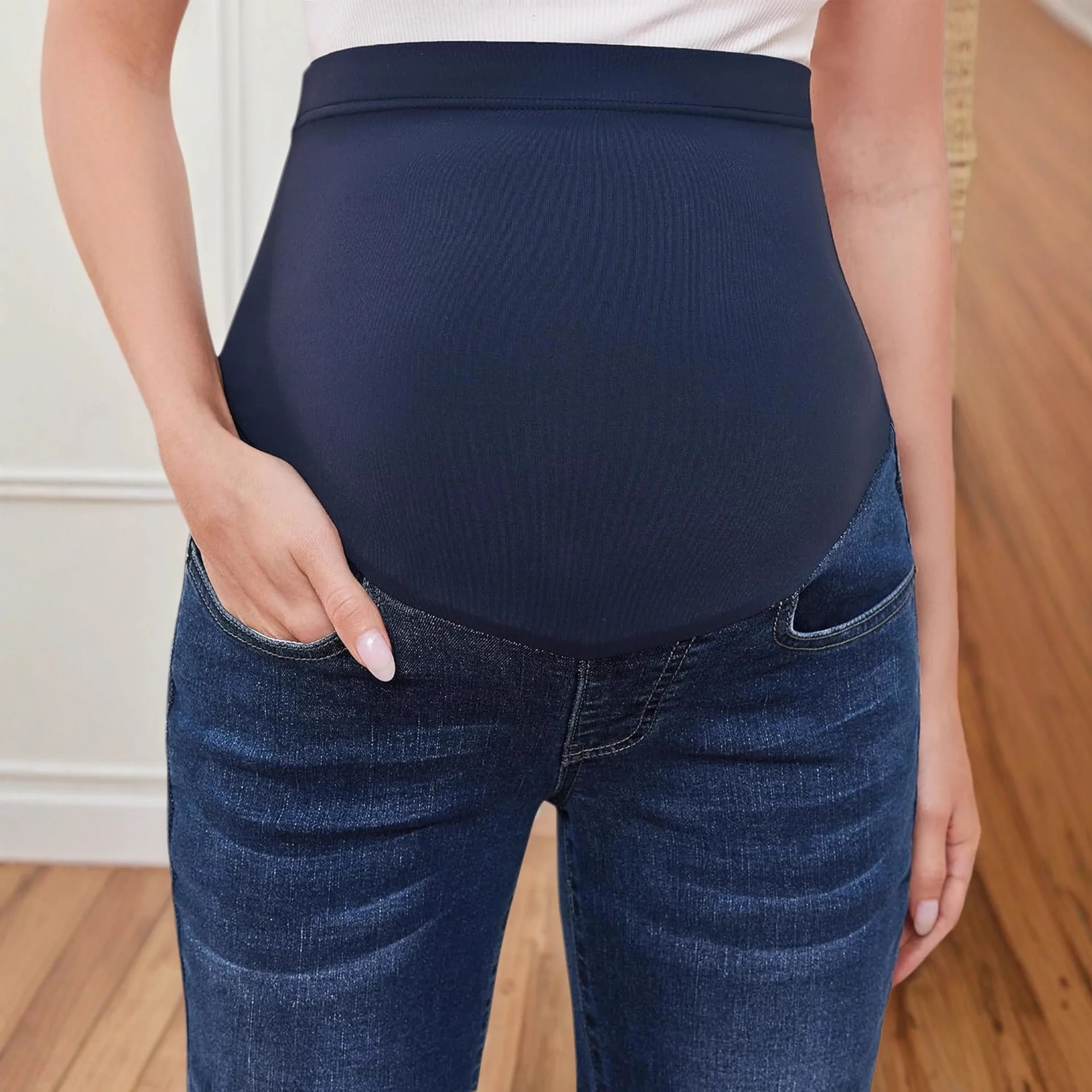 Baggy Pants for Women Maternity Bottoms for Pregnant Spring Jeans Fashionable Versatile Slim Fit Abdominal Support Big Slimming