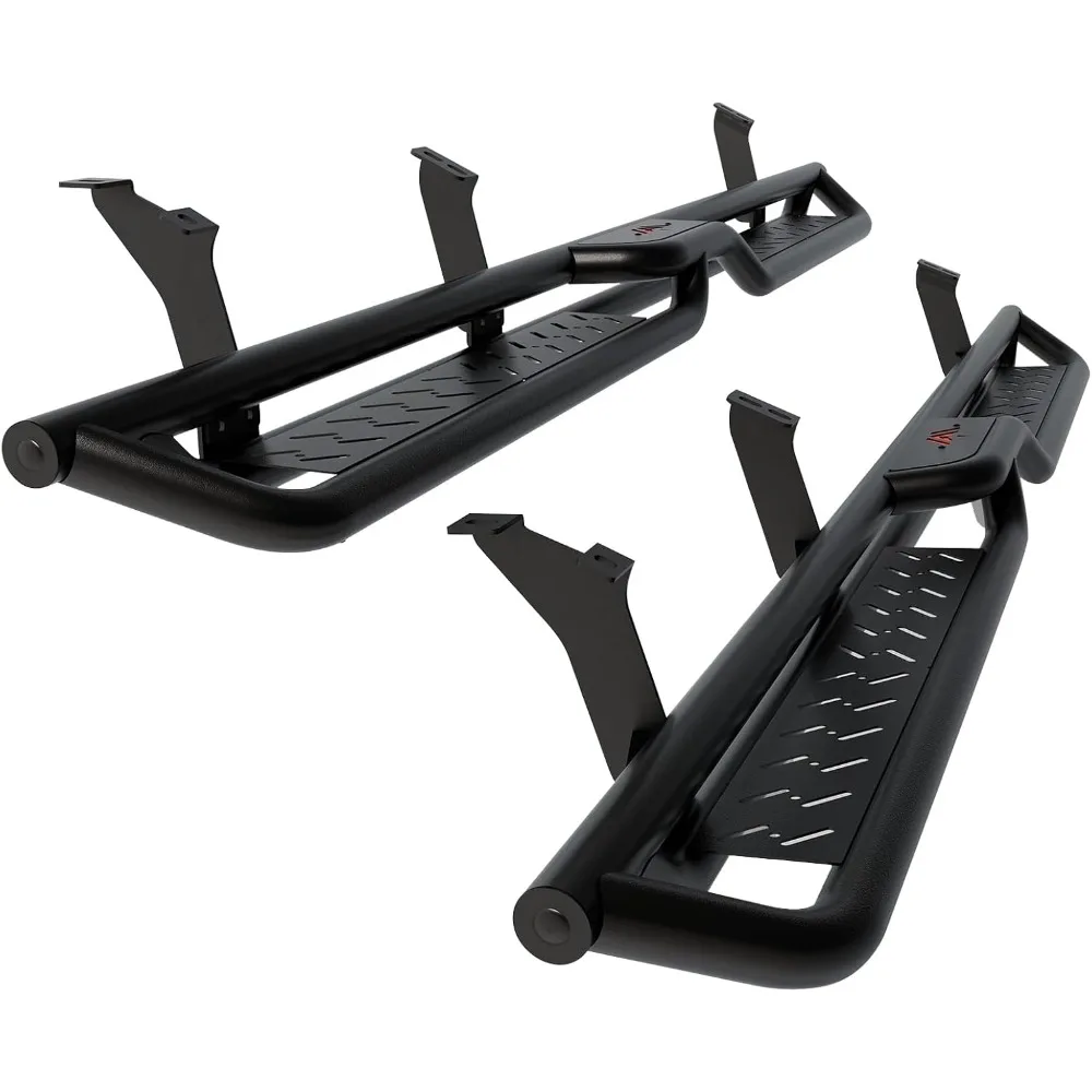 لوحات الجري لـ 2022-2025 Tundra Crew Max Cab (4 أبواب كاملة الحجم فقط) خطوات جانبية من الفولاذ الكربوني الأسود قضبان Nerf