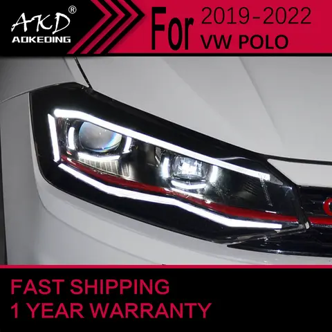 Bilbelysning för VW POLO Strålkastare 2019-2022 POLO Strålkastare Varselljus Projektorlins Biltillbehör 8 best sales Polo-strålkastare - №7