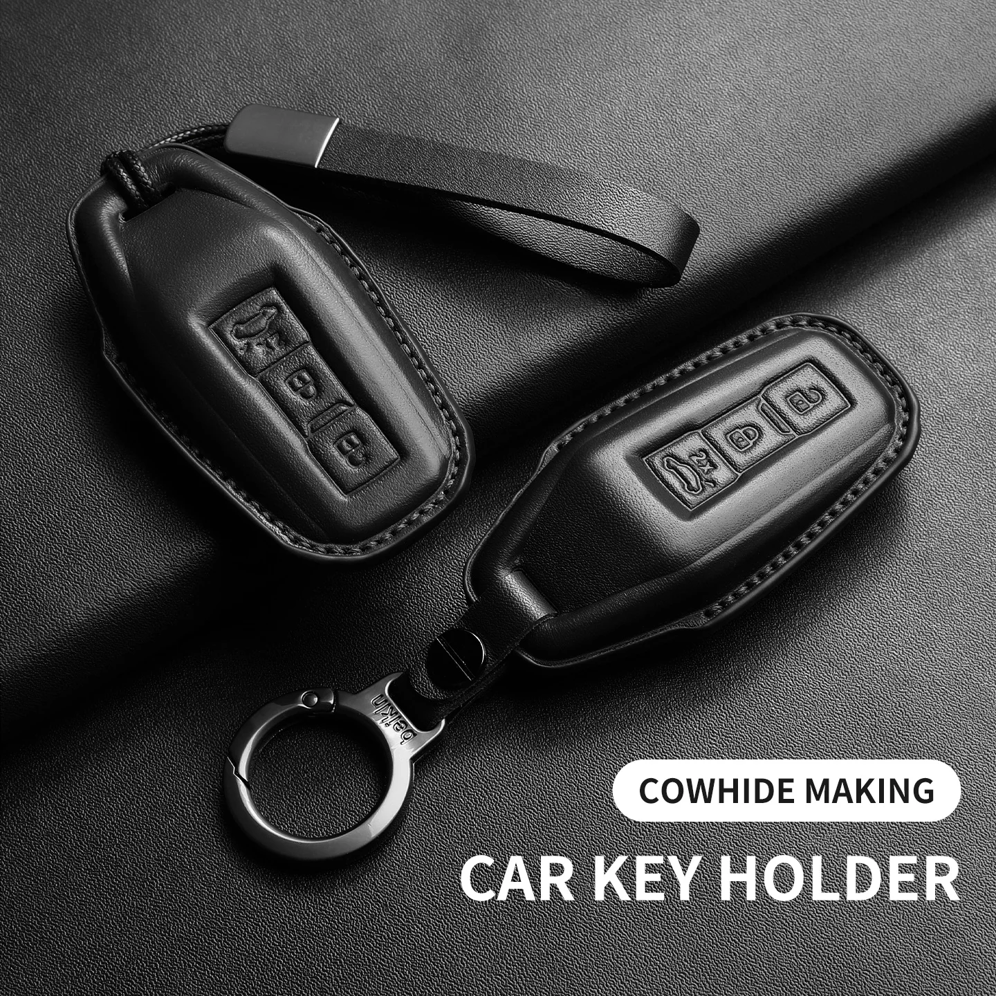 Leder-Autoschlüsselhülle für Audi A3 A5L Q6 A6L A6 A7 Q7 Q3 Q5 – Schutzhülle für Autoschlüssel, dekoratives Zubehör