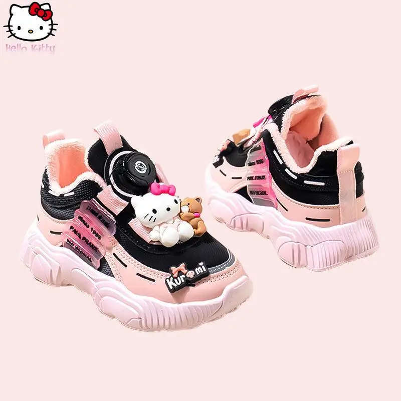 Scarpe da ginnastica Kuromi Hello Kitty per bambini Cartoon Kawaii Autunno e inverno Nuove scarpe da papà Anime Girls Sanrio Scarpe da corsa con suola morbida
