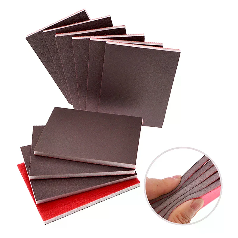10Pcs 75*100MM Ultra Fine Wet Dry Sanding Sponge Blocks Assorted Grit 120-3000 Washable Reusable For Polishing Abrasive Tools
