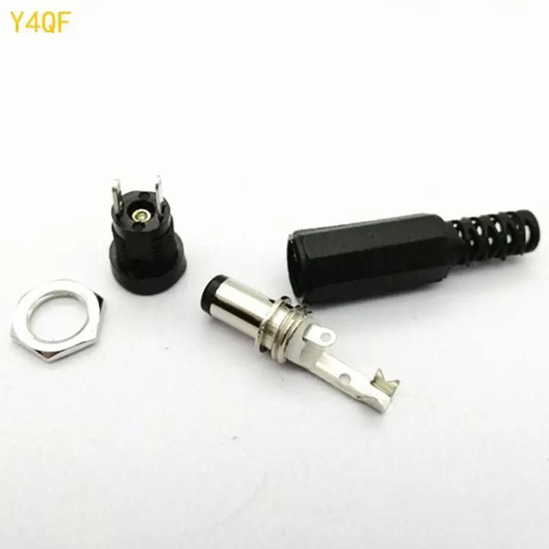 Y4QF 10 paren voor Power Adapter 5,5x2,1 mm Mannelijke mannelijke Elektrische Socket Plug Adapter PCB Paneel Diy