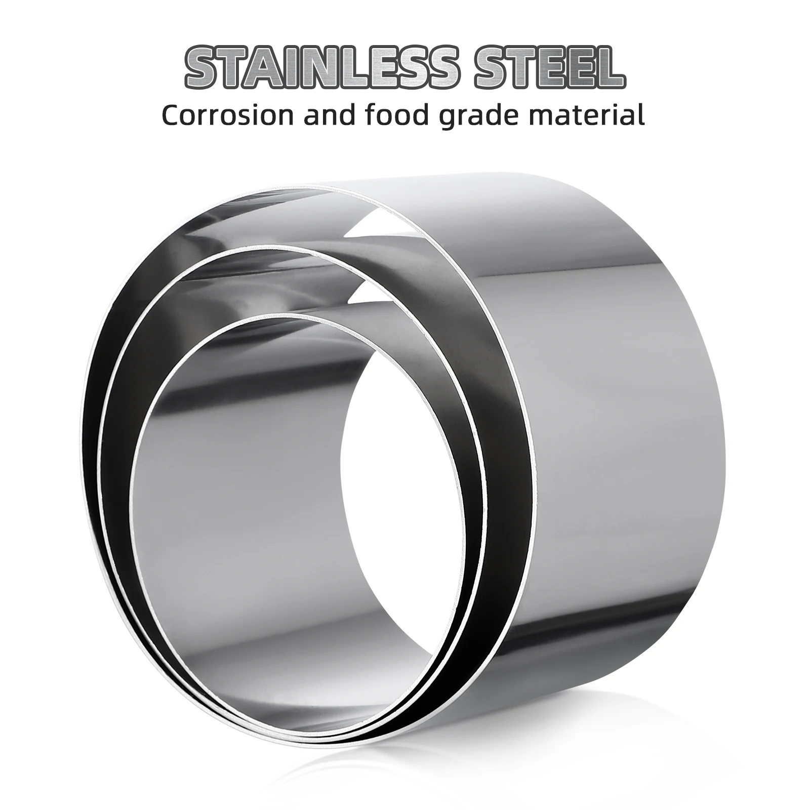 

3Pcs Round Cold Dish Mold Stainless Steel Kitchen Utensil Practical Cold Dish Shaper for Home Restaurant Supplies