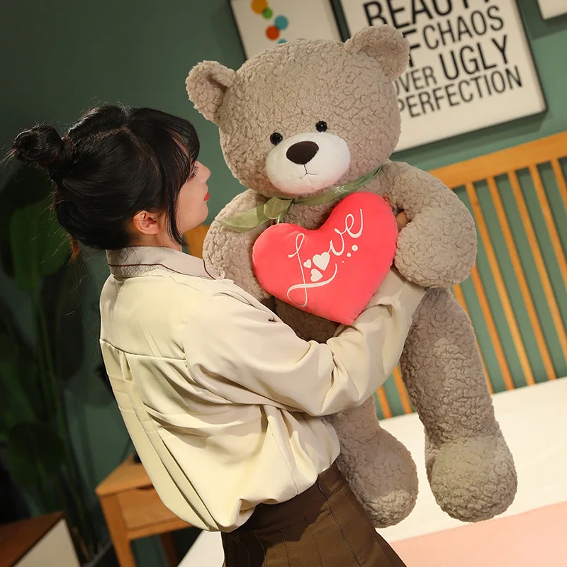 Kawaii Zachte Teddybeer Knuffel Hart Pluche Pop Schattige Knuffel Dier Cartoon Beren Knuffel Voor Meisjes Valentijnsdag Verjaardagscadeaus