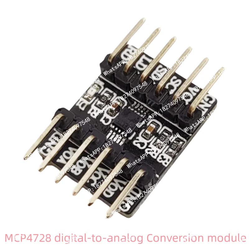 MCP4728 digital-to-analog conversion module features an I2C interface, a 12-bit DAC, and 4-channel digital-to-analog DAC output
