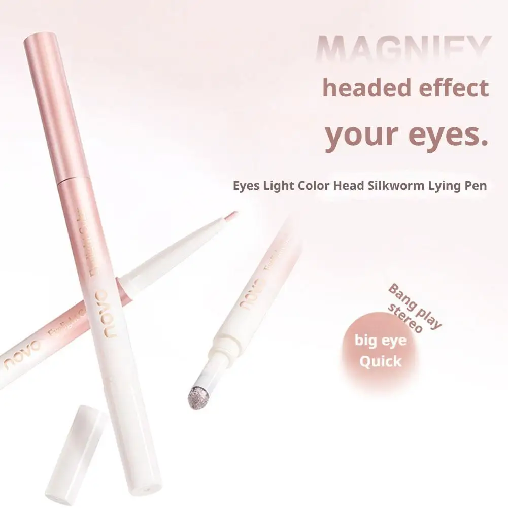 Dwugłowy pisak do efektu leżącego jedwabnika, oczy efektu leżącego jedwabnika, rozświetlacz do powiek, cienki puder, odporny na pot, długotrwały, intensywny kolor.