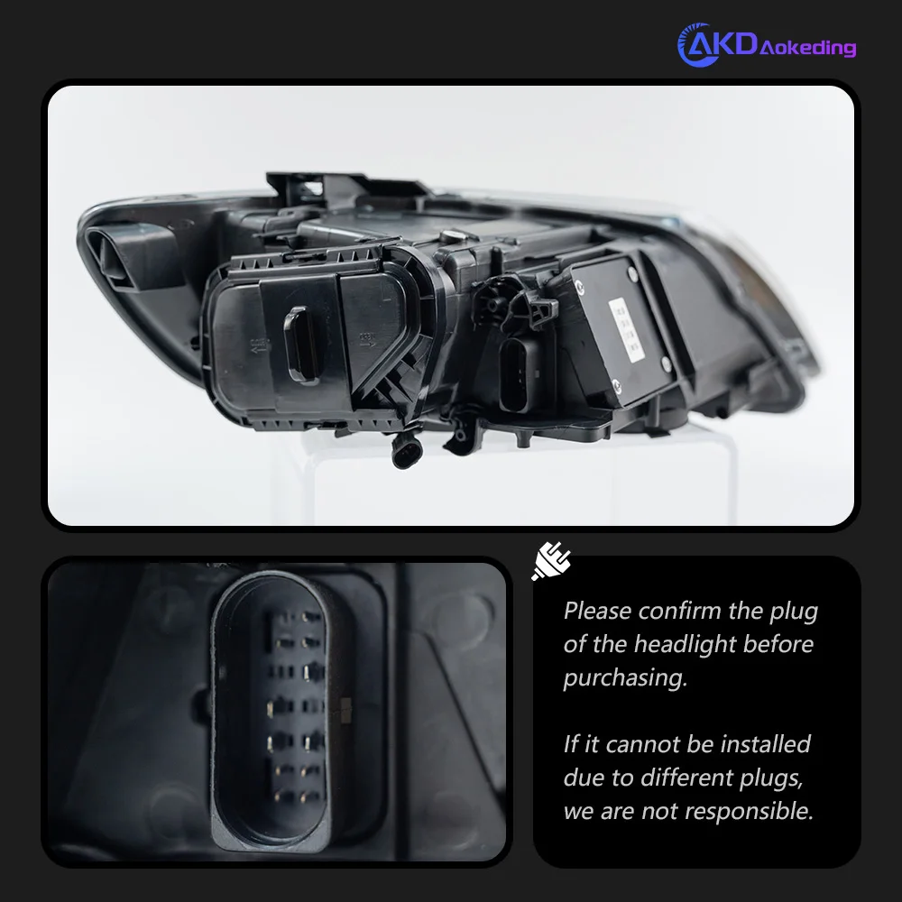 Auto Parts Headlights For Audi Q7 2006-2015 Latest Design Styling LED Daytime Lights Dual Projector DRL Car Accesorios Facelift