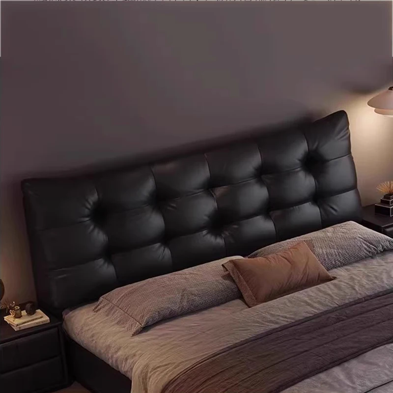 Leather Base Sheets Double Bed Black Minimalist Modern Luxury Double Bed Frame Storage Cheap Cama Doble Bedroom Furniture Set