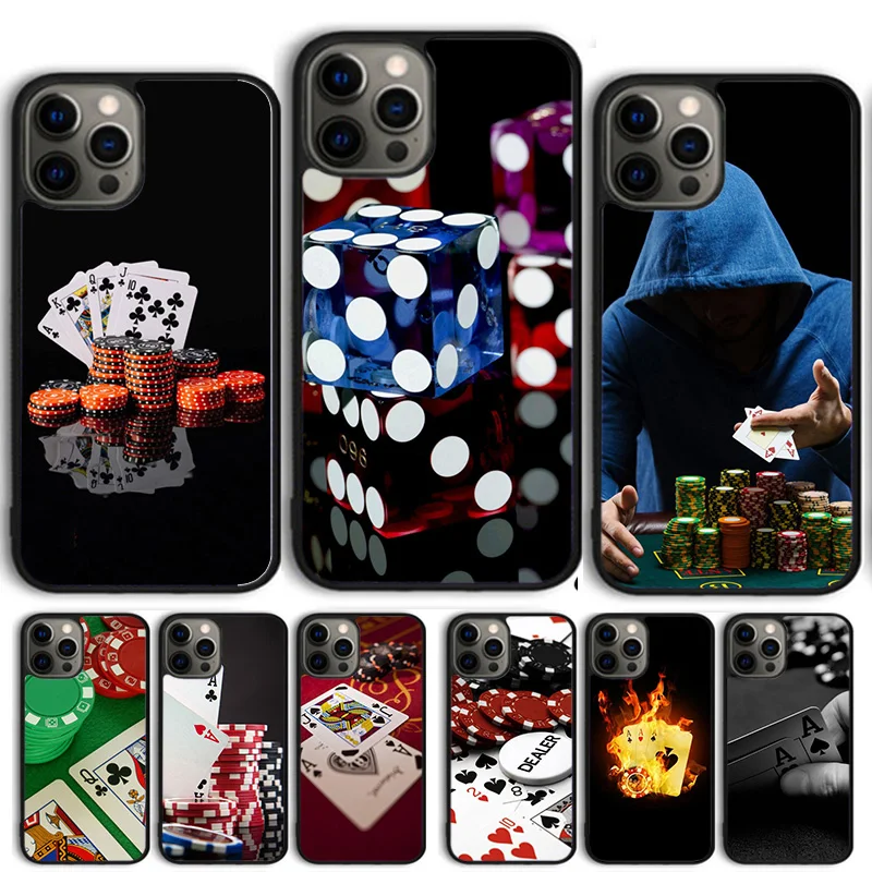 Poker Casino Art Pattern Phone Case Cover For iPhone 15 16 14 13 12 Pro Max mini 11 Pro Max XS X XR Plus Coque Shell