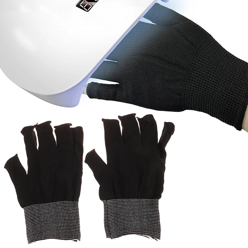 قفازات أظافر واقية من الأشعة فوق البنفسجية ، قفاز مقاوم للإشعاع ، أدوات تزيين الأظافر ، مصباح LED ، نصف الأصابع