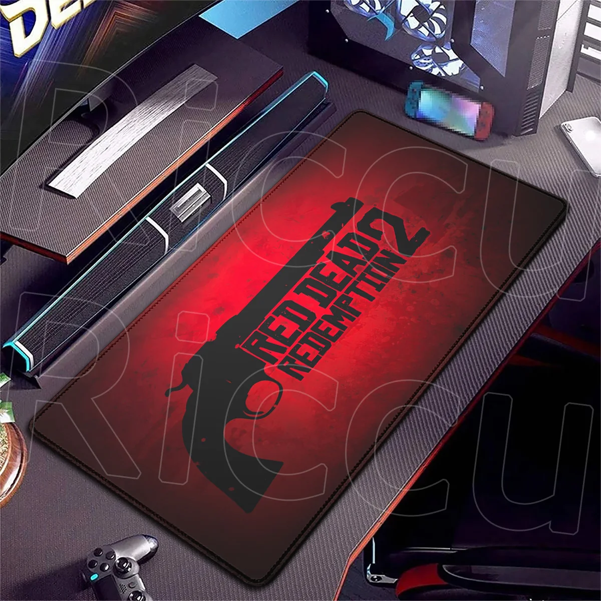 E-Sport Gamer Schreibtischunterlage Große Laptop-Büro-Tastaturmatte XXL Red Dead Redemption 2 Gaming-Mauspad PC Gummi-Zubehör – Detail 4