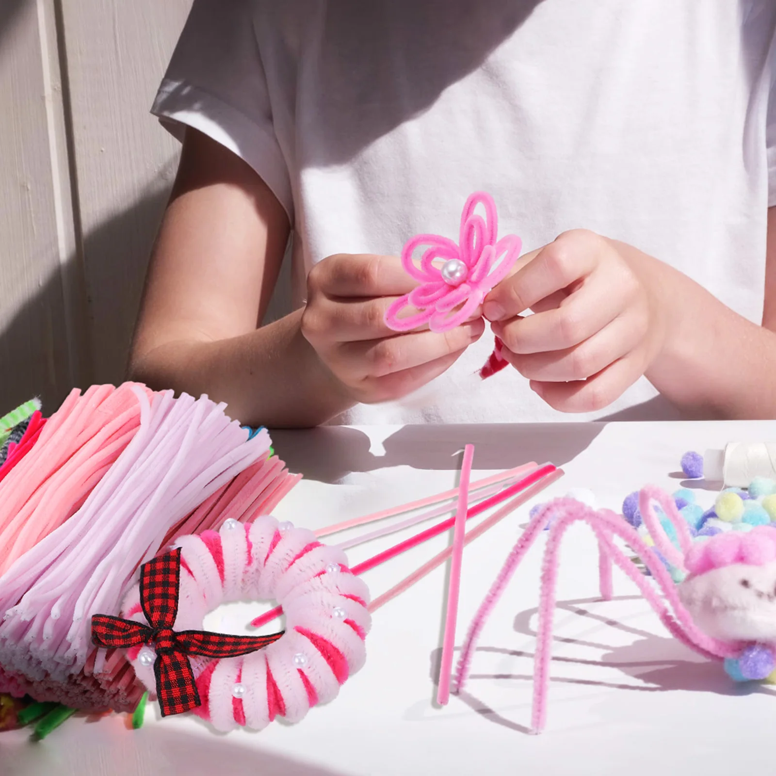 500 قطعة العصي التواء الأنابيب المنظفات لينة مرنة الشنيل ينبع للأطفال DIY بها بنفسك اليدوية زهرة الحرف ألوان الباستيل