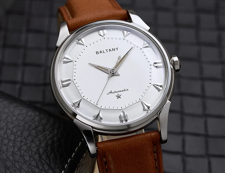 Baltany S4090 Pie-pan Dial-Uhr mit Dog-Leg-Armband, Retro-Herren-Automatikuhr, mechanische Armbanduhr, Business-Outdoor-Modeuhr – Detail 8