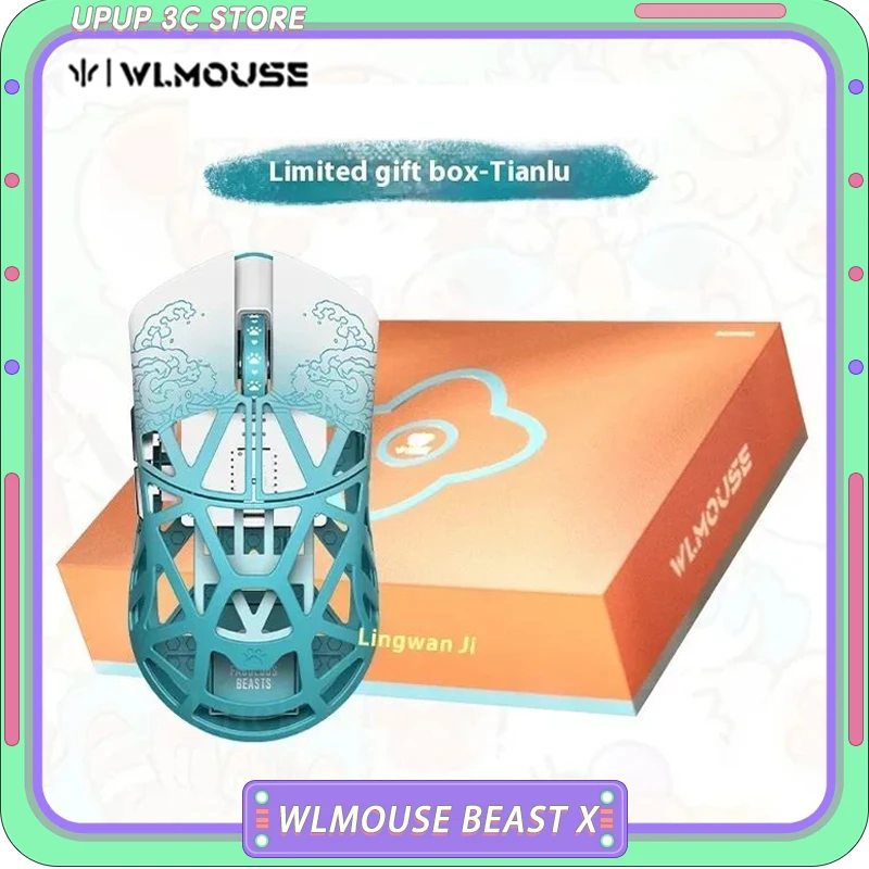 wanling wlmouse beast x mouse sem fio modo duplo liga de magnesio paw3395 8k gaming mouse acessorios lightpeso pc gamer presentes 01