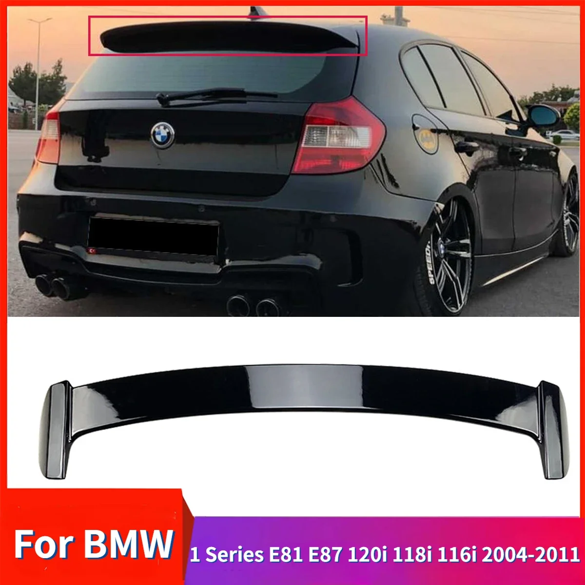 

Car Roof Spoiler Rear Trunk Spoiler Rear Wing for BMW 1 Series Hatchback E81 E87 120i 118i 116i 2004-2011 ABS Body Kits Tuning