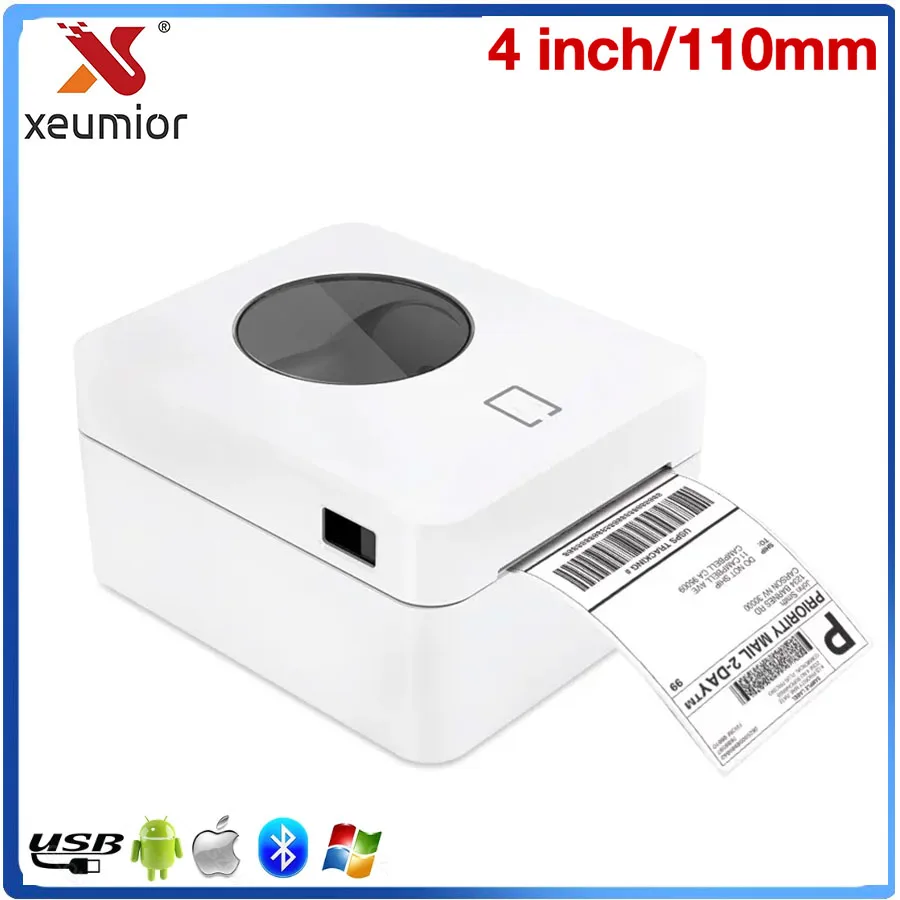 ZJiang USB Bluetooth 110mm Thermal Shipping Address Barcode Label Printer Waybill Sticker Printer for IOS/Android/Win ZJ-9250