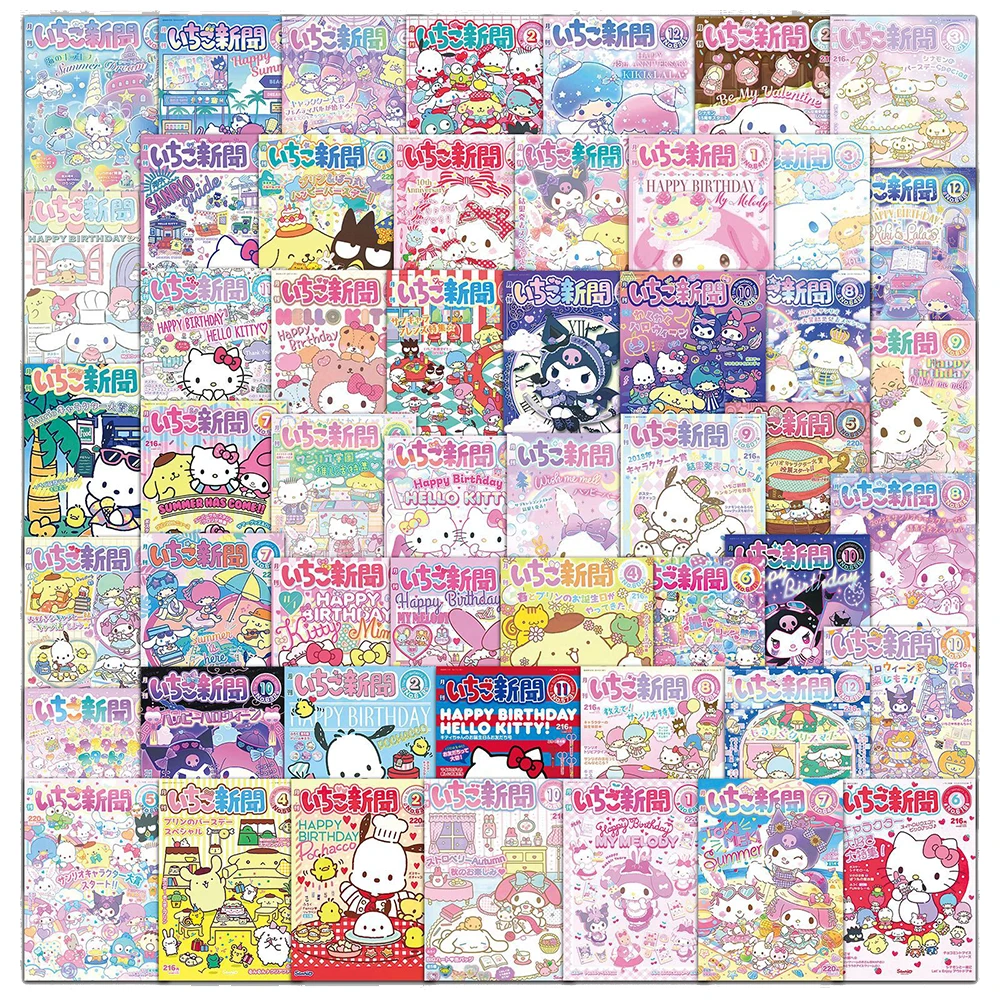 10/30/50pcs Kawaii Anime Sanrio Stickers Cute Cartoon Poster My Melody Kuromi Hello Kitty Guitar Fridge Laptop Decoration Decals