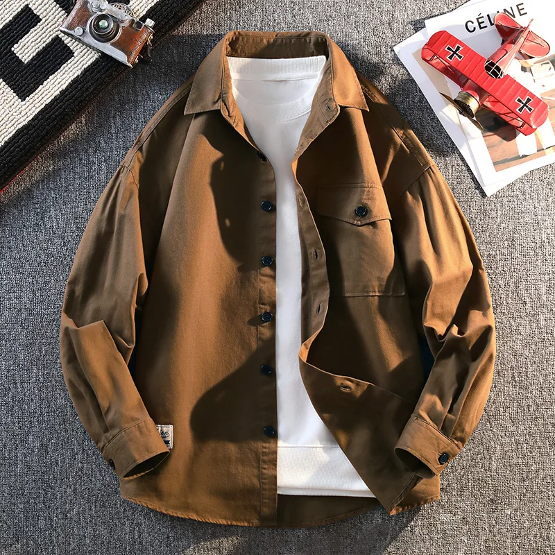 

Business Casual Loose Fit Men's Shirt Versatile Simple New Style Top Men's Wear Comfortable Breathable Cotton Long Sleeve
