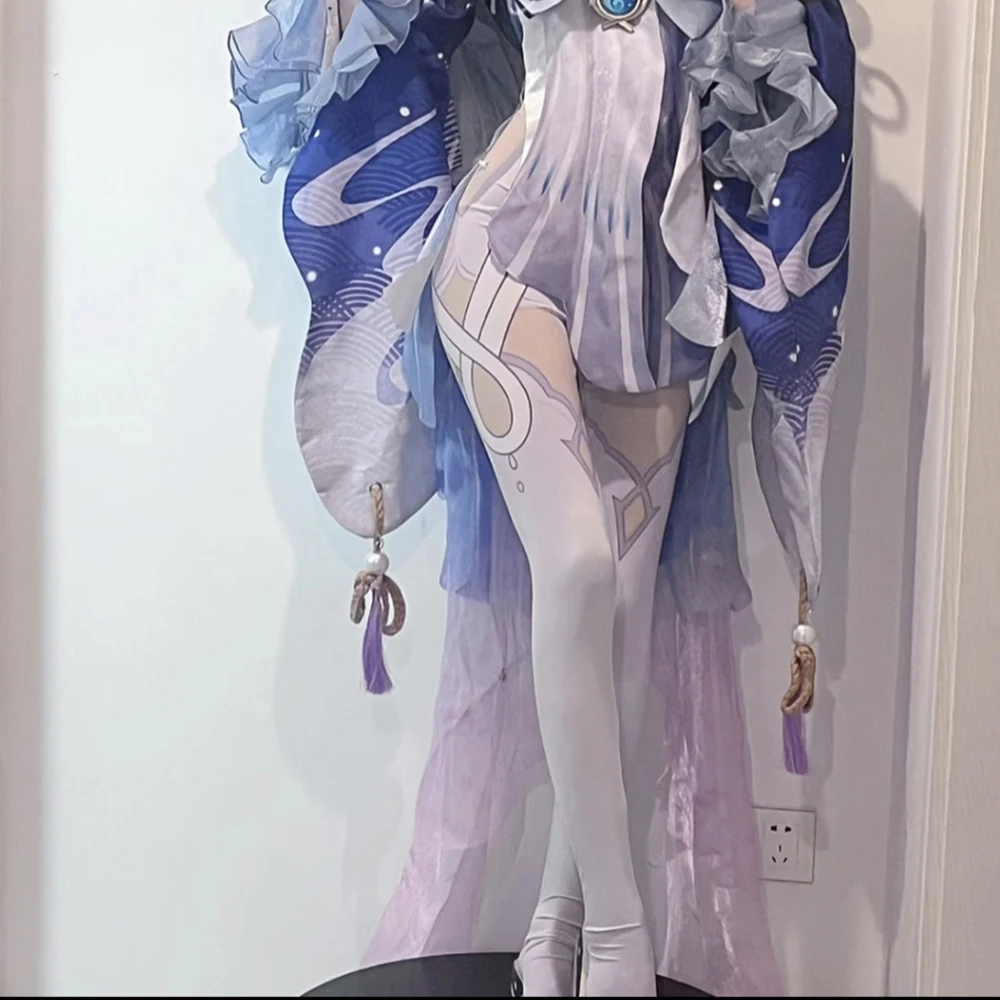 Sangonomiya Kokomi Cosplay Białe pończochy Rajstopy Anime Genshin Impact Kostiumy Pasujące Pończochy Role Play Skarpetki