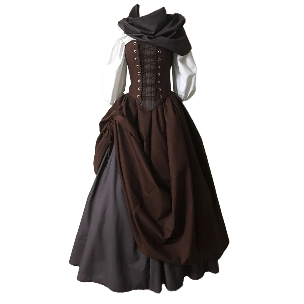 

TV Outlander Claire Fraser Cosplay Costume Women's Gothic Steampunk Victorian Highland Scottish Rococo Evening Dress