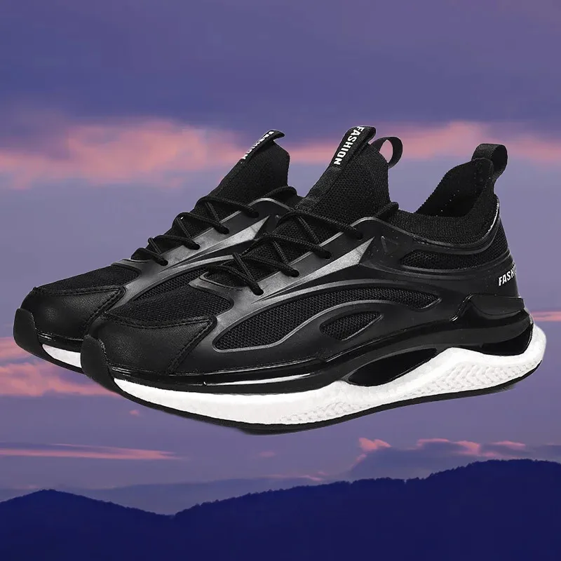 أحذية ركض رجالية ذات وسادة هوائية أحذية رياضية شبكية قابلة للتنفس لممارسة الرياضة والمشي كاجوال ونعل ناعم للراحة