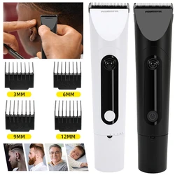 Cortador de cabelo sem fio para homens Cortador de barbeiro profissional Cortador de barbeiro Lâmina de liga de titânio Barbeador elétrico