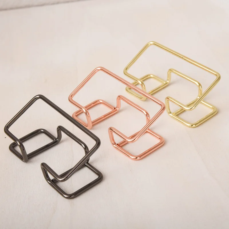(1pcs)Minimalist Hollowed out Business Card Box Creative Iron Lined Business Card Holder Desktop Business Card Display Rack image 2