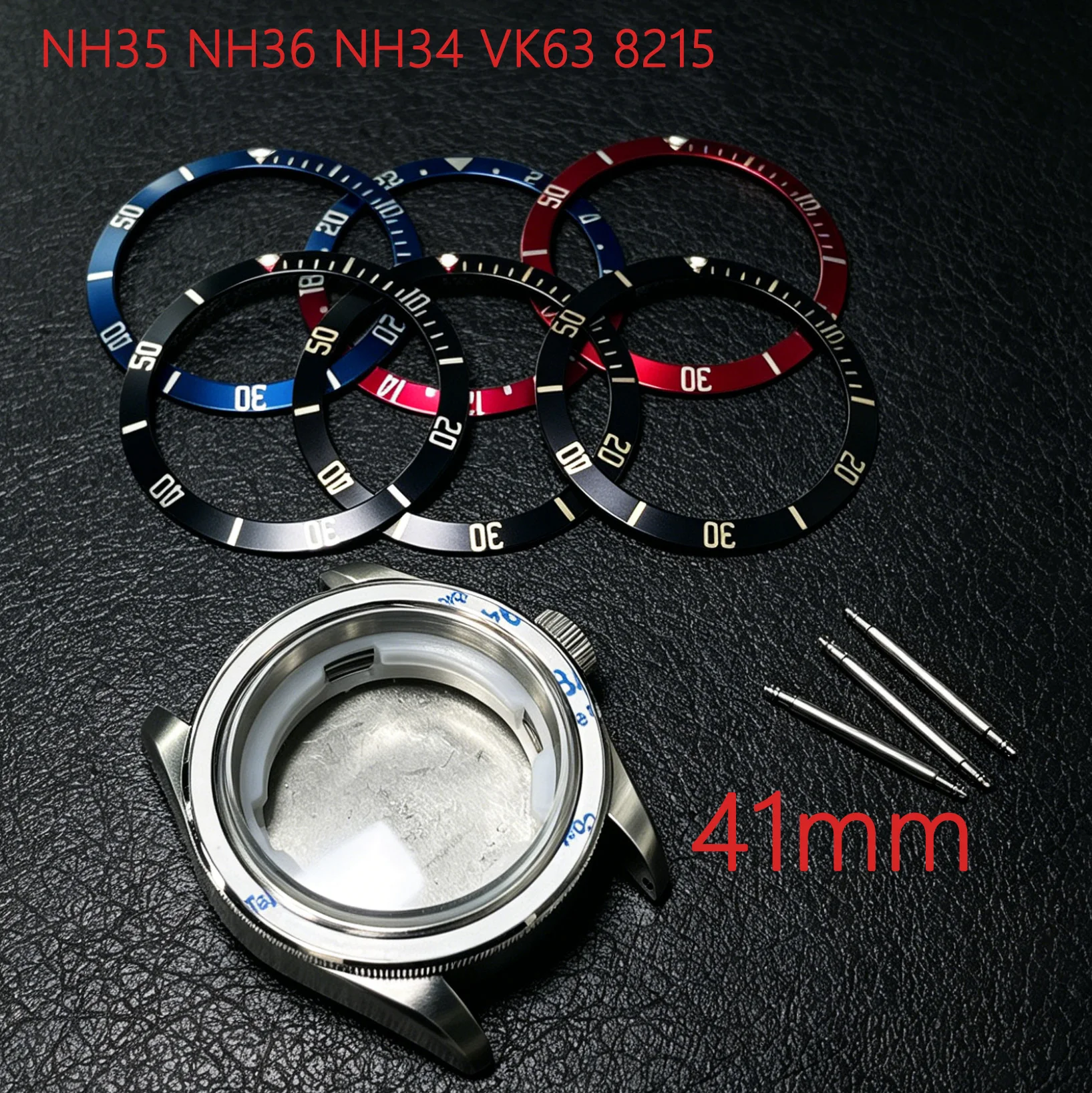 41mm-silver-case-compatible-with-miyota-8205-8215-821a-mingzhu-2813-3804-movements-made-of-stainless-steel-watch-repair-part