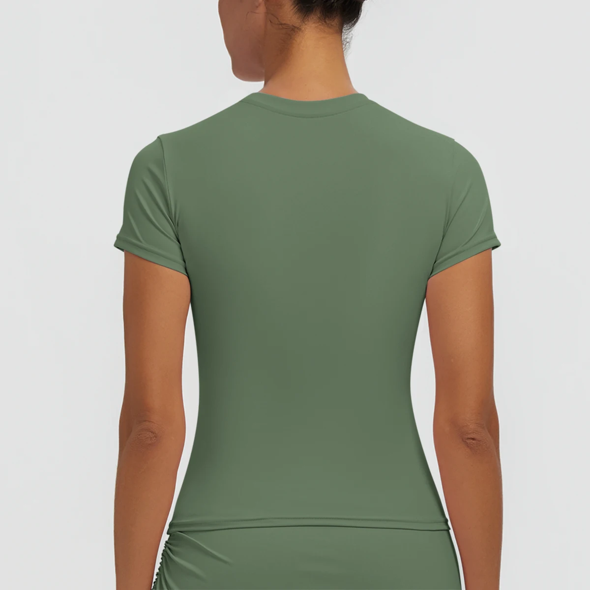 Quick-Dry Slim Casual Yoga Short Sleeve for Woman Fitness Training Top T-Shirt Sports Running Solid Color Yoga T-shirt