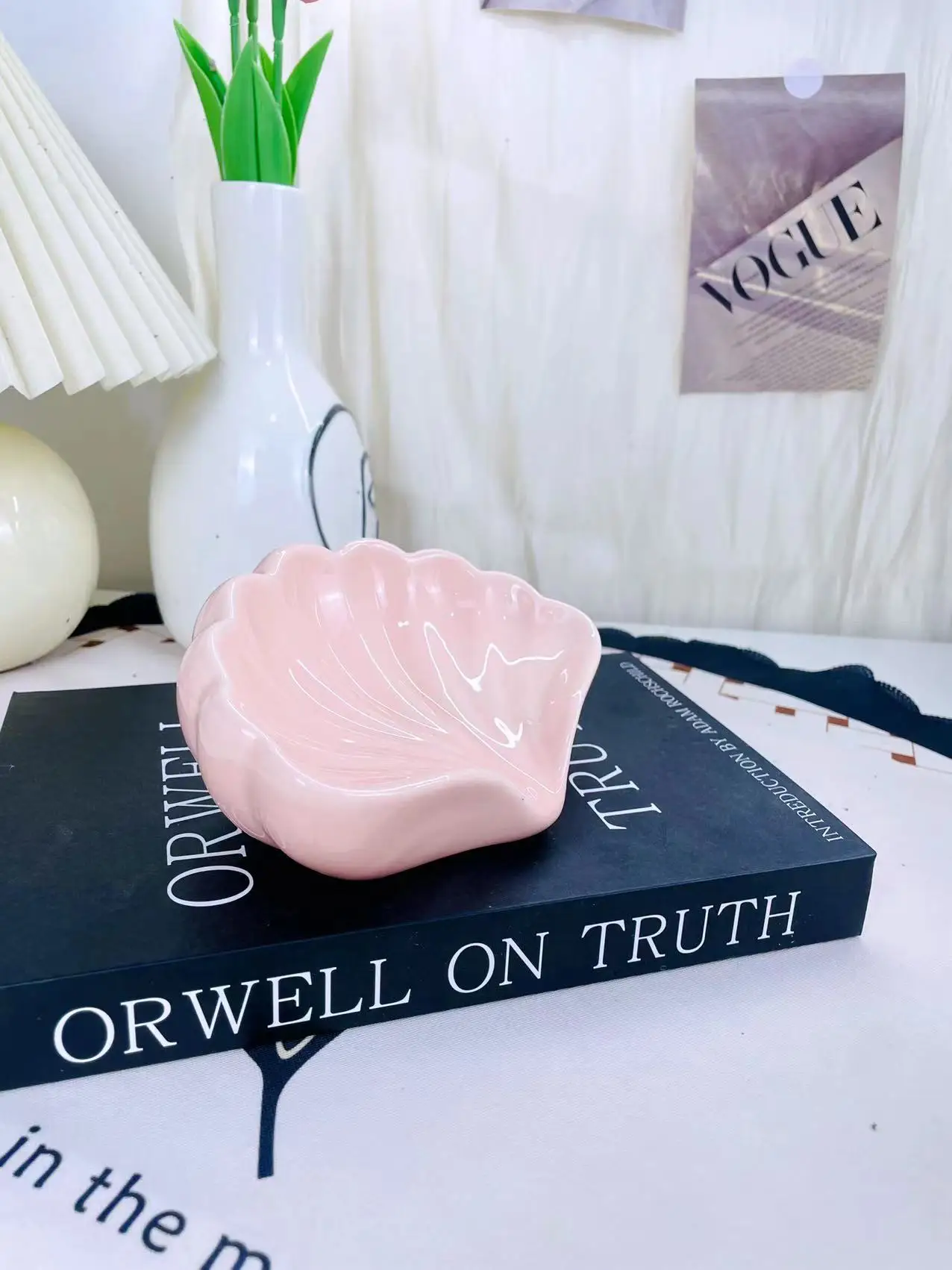 

Desk Light Removable Nightstand Ornament Glass Pearl Night Light Warm Ceramic Nightlight For Room Children Room Nursery