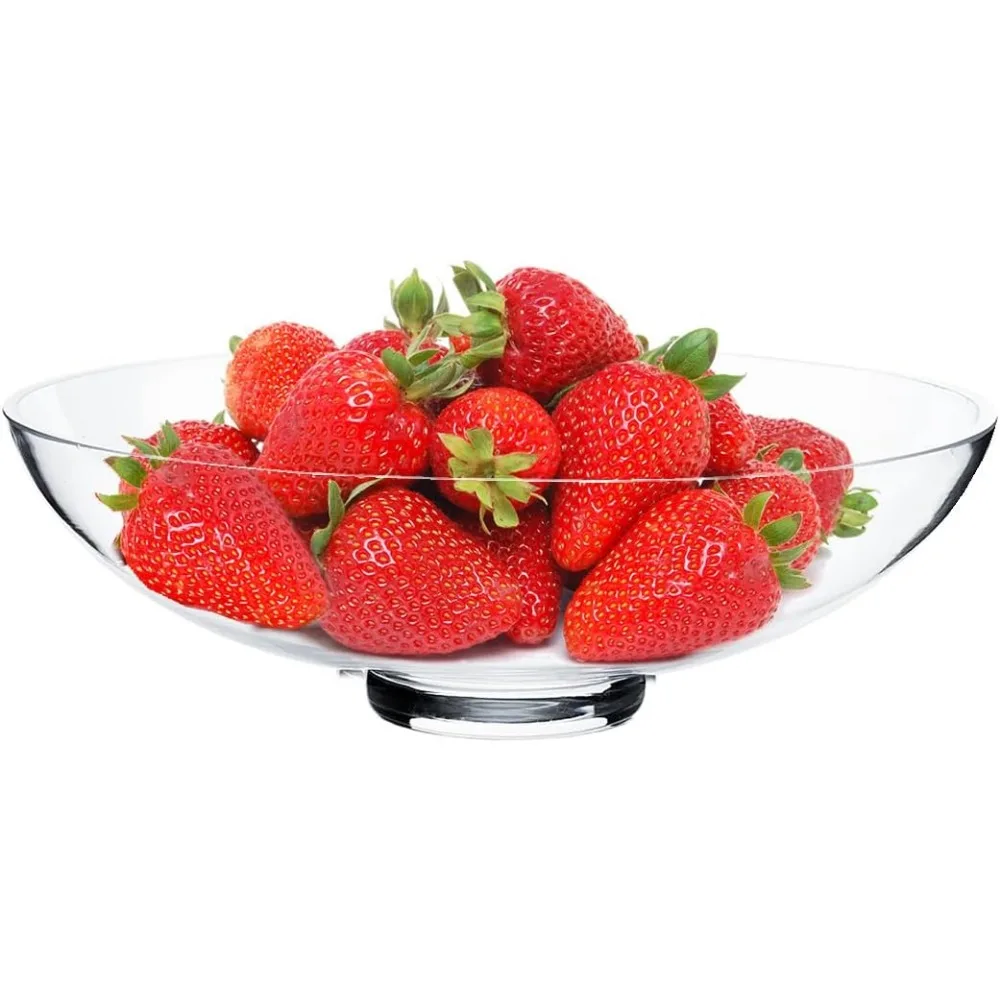 وعاء زجاجي صغير مزخرف (ح: 3 بوصة د: 8 بوصة) عرض الفاكهة تررم كومبوت قاعدة مزهرية لطاولة المطبخ قطعة مركزية