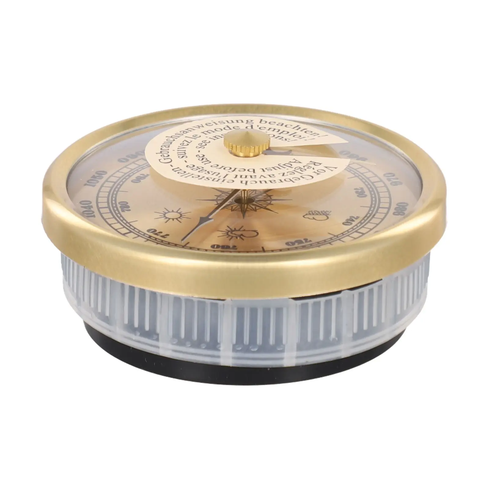 70MM Gold Pointer Barometer Mechanical Air Pressure Gauge for Household Use with Aluminum Body and Calibration Support