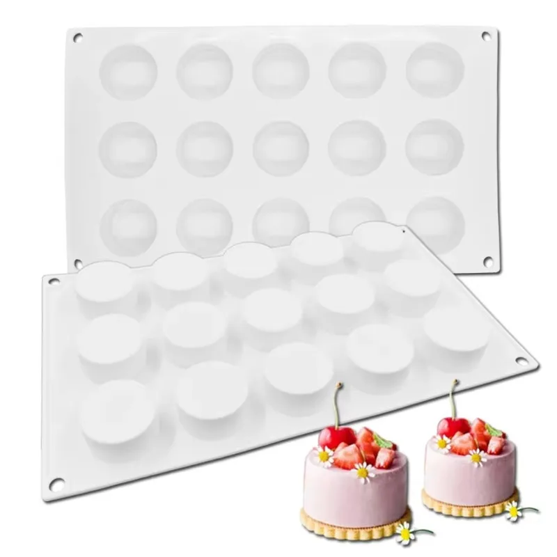 

15-Hole Cylindrical Silicone Molds for Pastry Baking Chocolate Mousse Candy Jelly Cake Decorate Mold Bakeware Kitchen Supplies