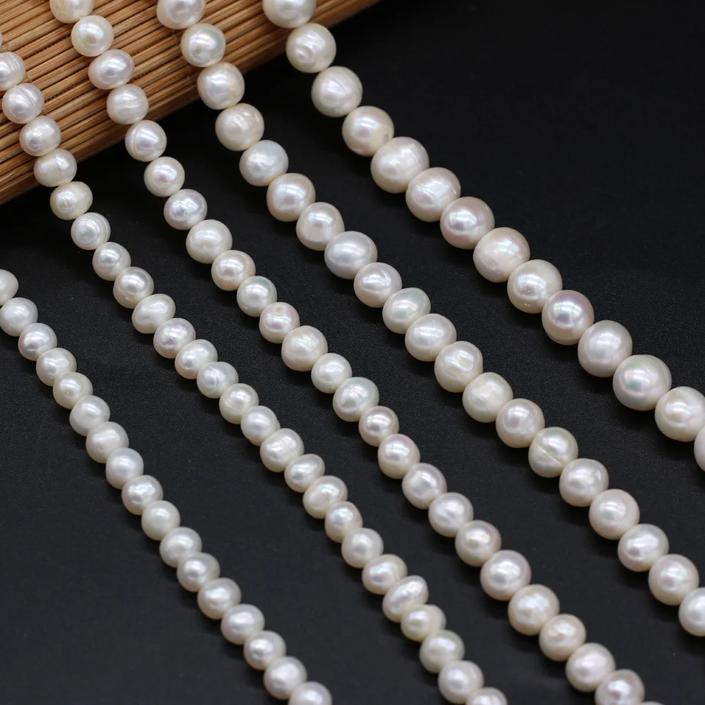 AA Natural Freshwater Pearl Beads Round Shape Real Fresh Pearls Loose Beads DIY Bracelet Necklace Jewelry Making Accessories
